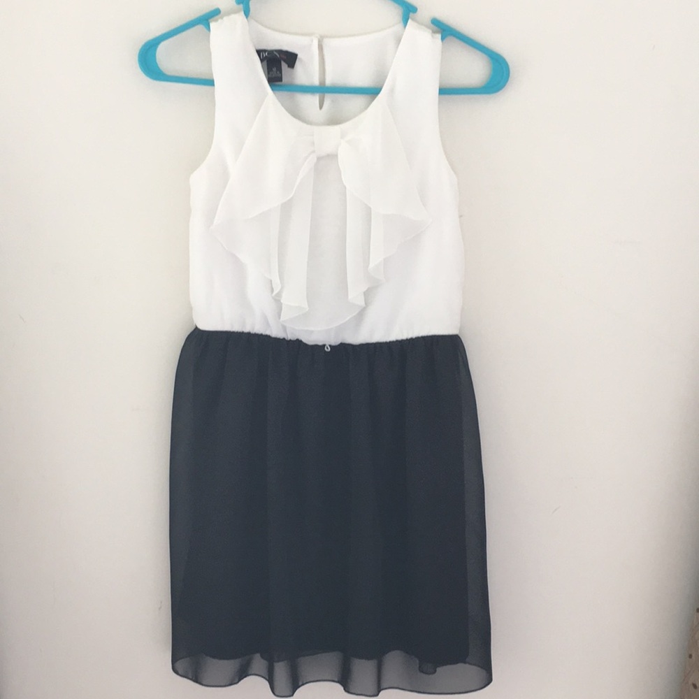 Black and White Semi Formal Girls Dress